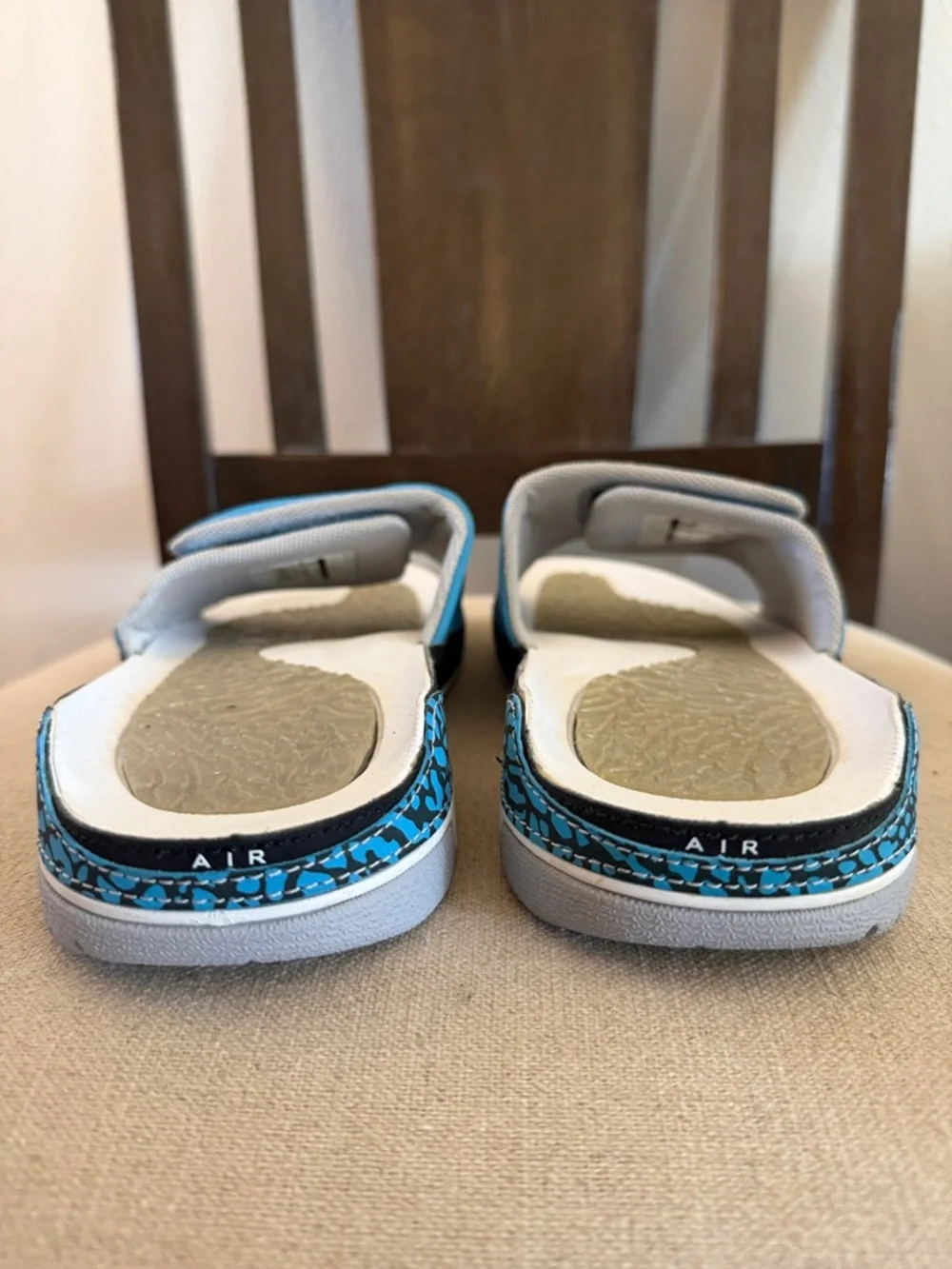 Jordan 3 Men’s Slides Sandals Dark Powder Blue Size 8